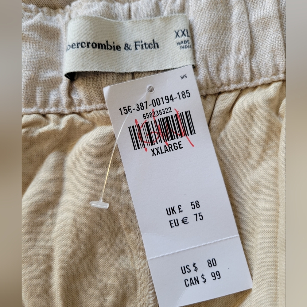 NWT Abercrombie & Fitch Ultra High Rise Waist Wide Leg Linen Blend Pants XXL - Picture 9 of 11